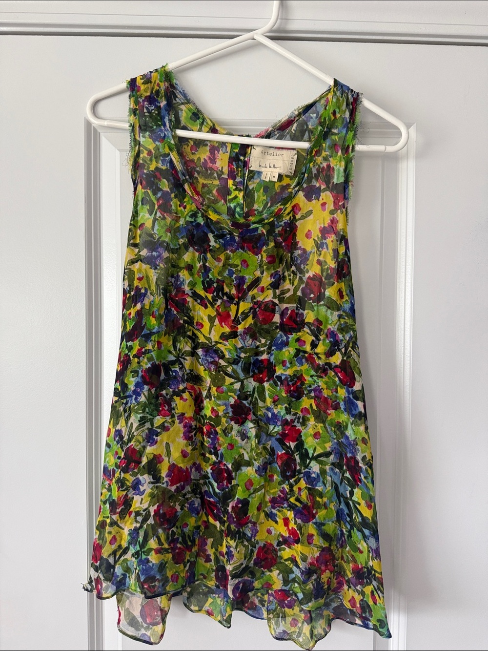 Nicole Miller Sleeveless Floral Chiffon Top - Multicolor